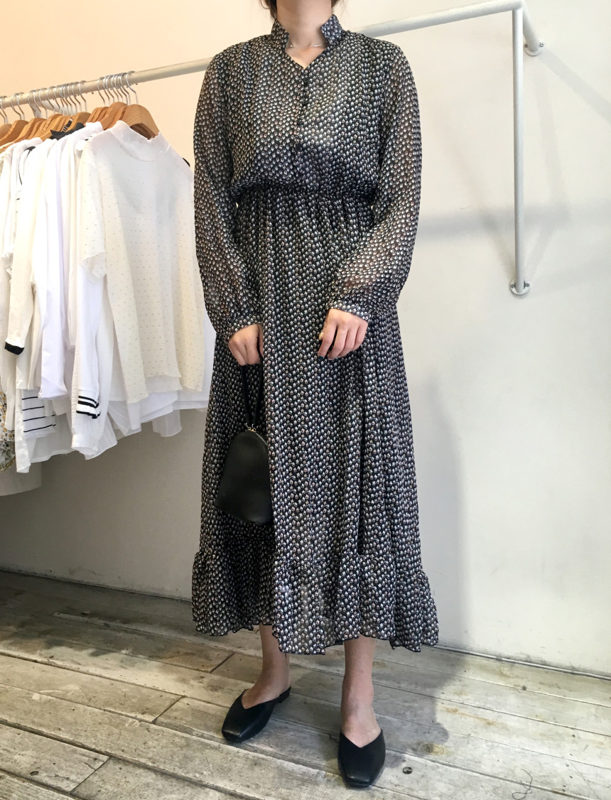 New Women Dress Season Flower Dress Fall Chiffon F