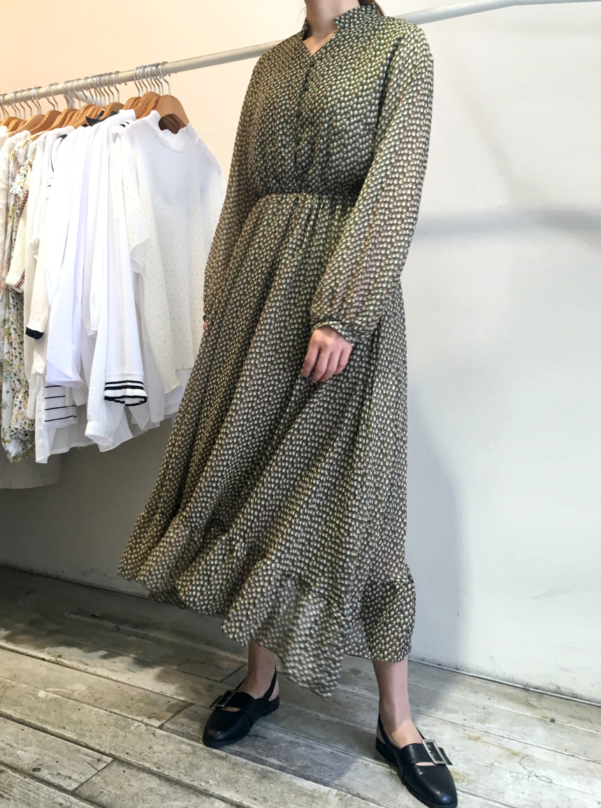 New Women Dress Season Flower Dress Fall Chiffon F