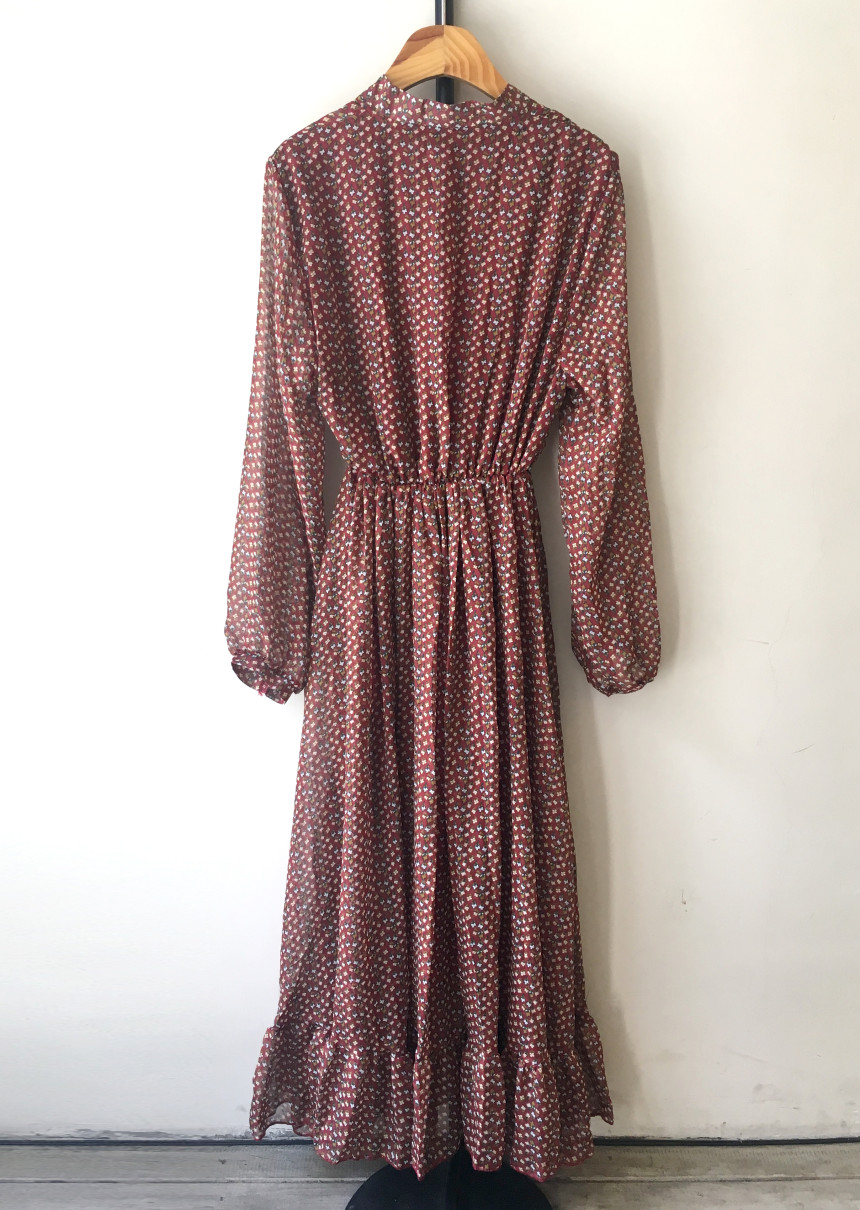 New Women Dress Season Flower Dress Fall Chiffon F