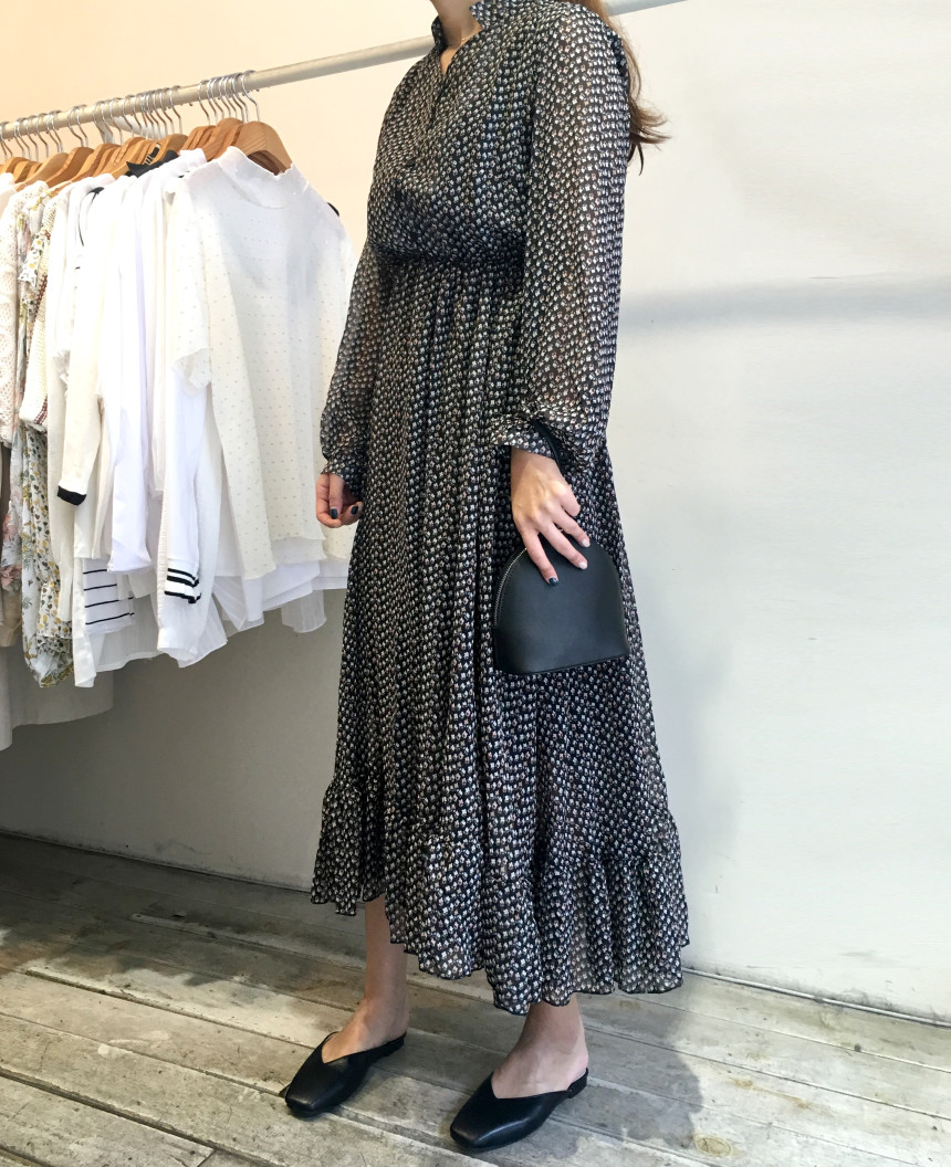 New Women Dress Season Flower Dress Fall Chiffon F