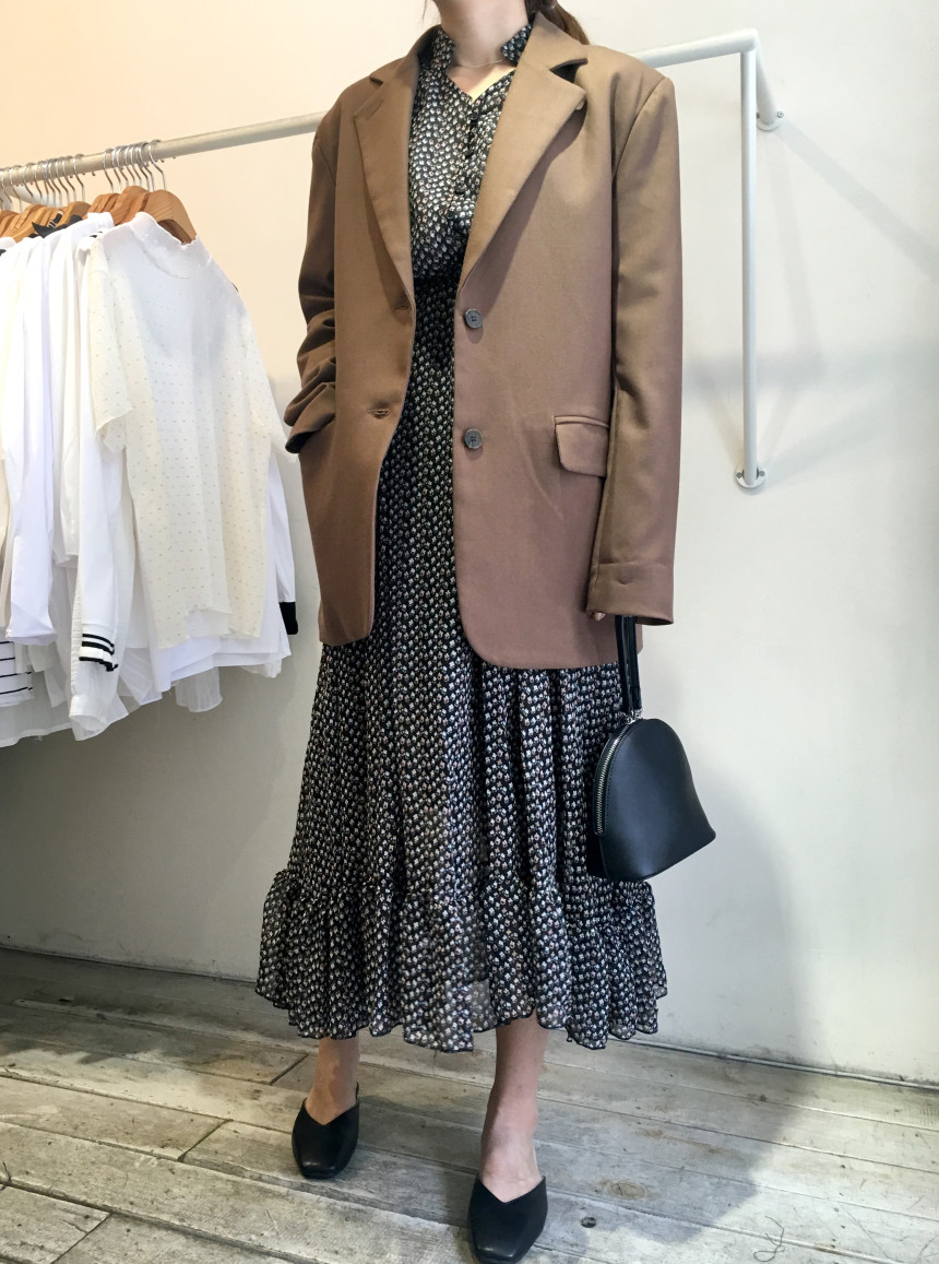 New Women Dress Season Flower Dress Fall Chiffon F