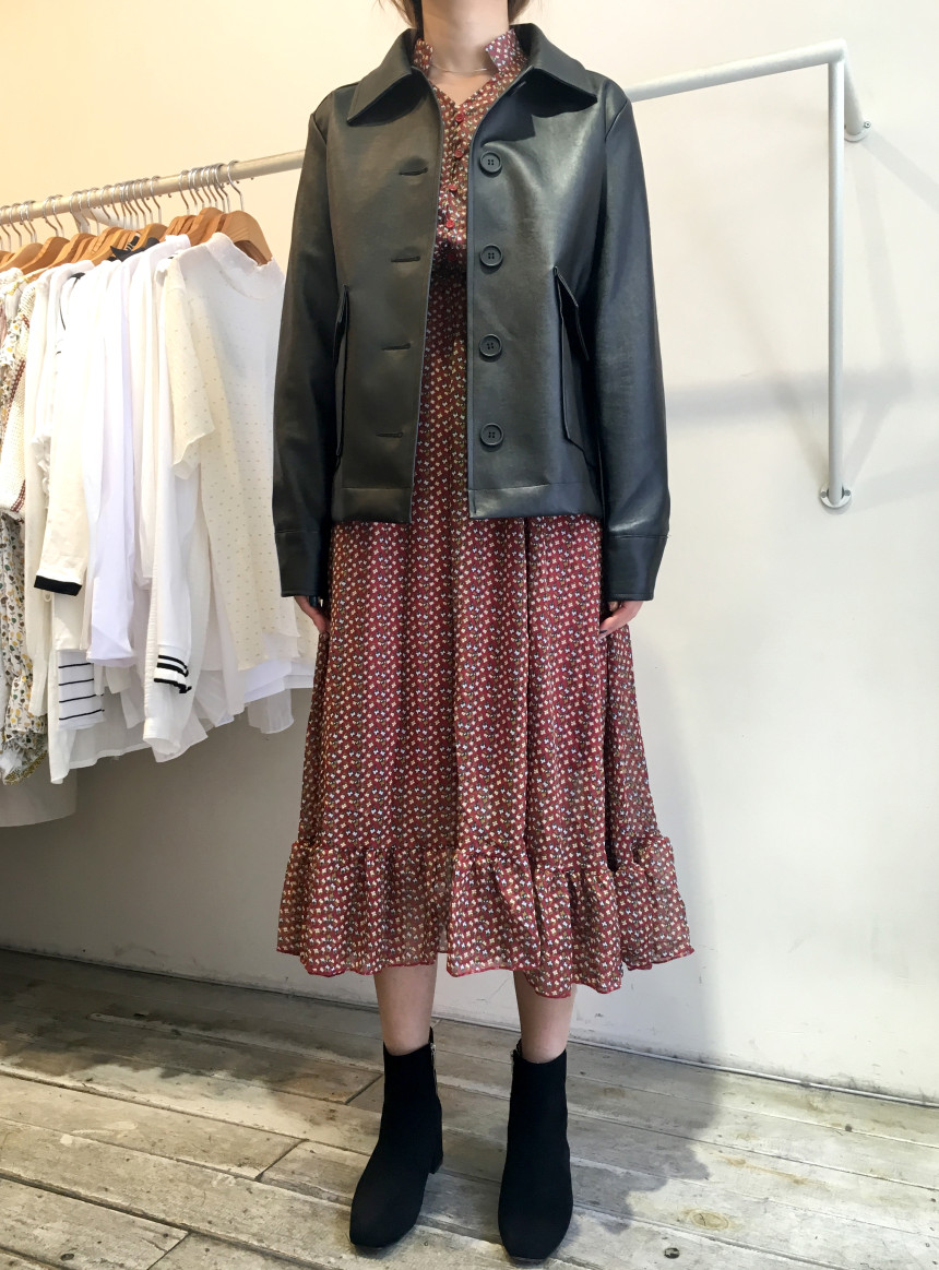 New Women Dress Season Flower Dress Fall Chiffon F