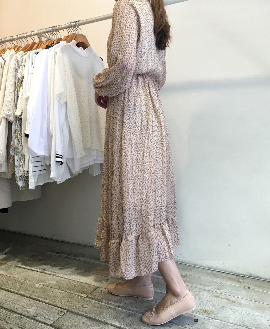 New Women Dress Season Flower Dress Fall Chiffon F