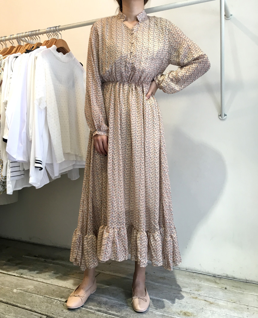 New Women Dress Season Flower Dress Fall Chiffon F