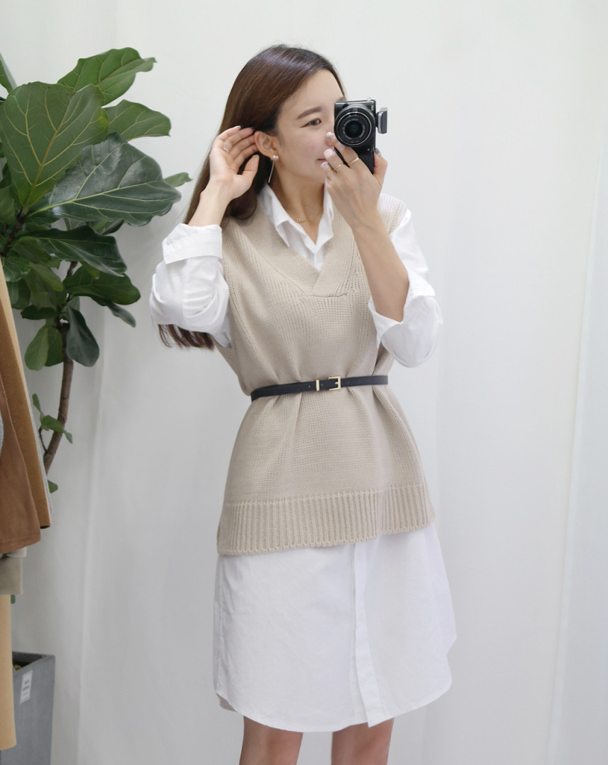 White long-sleeved shirt Comfortable fit DECODY Wo