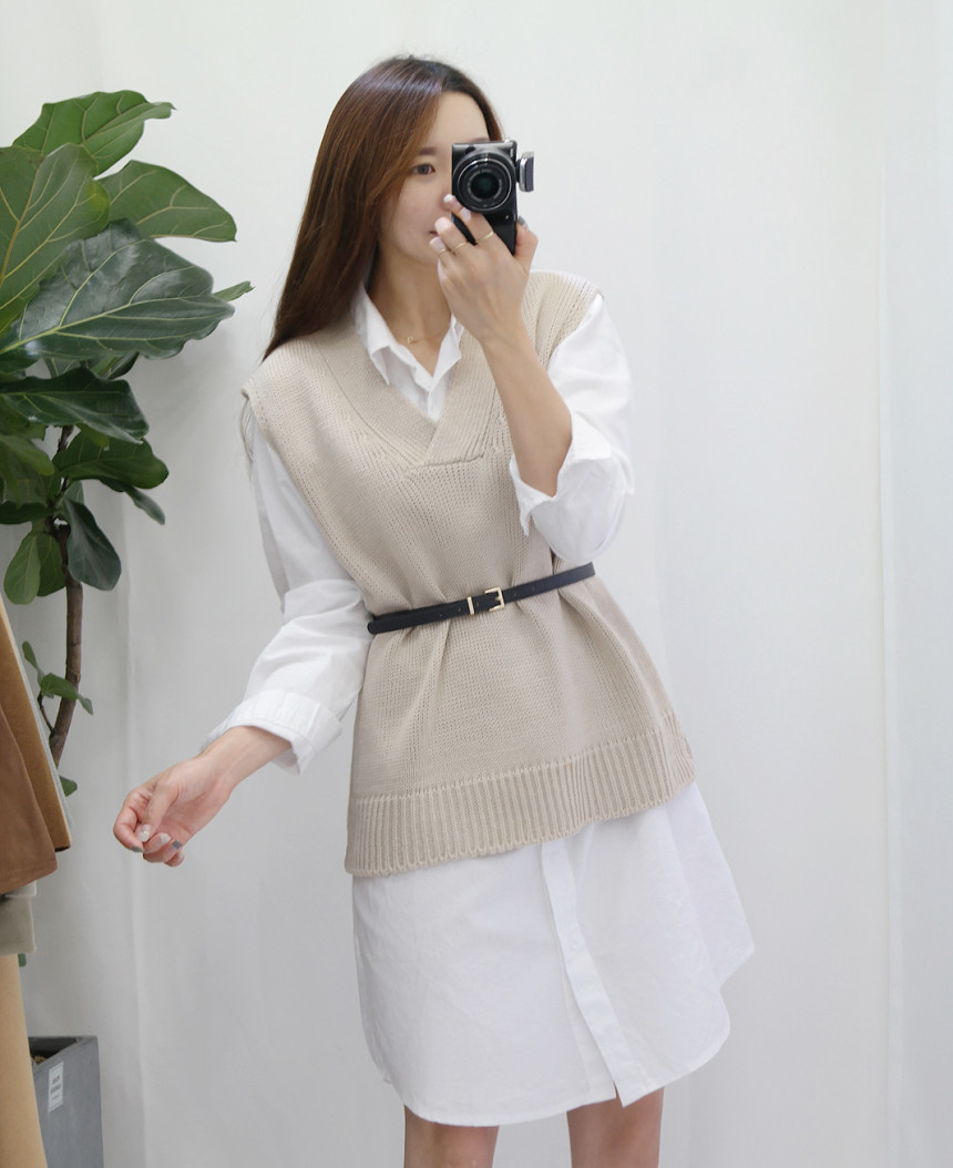 White long-sleeved shirt Comfortable fit DECODY Wo