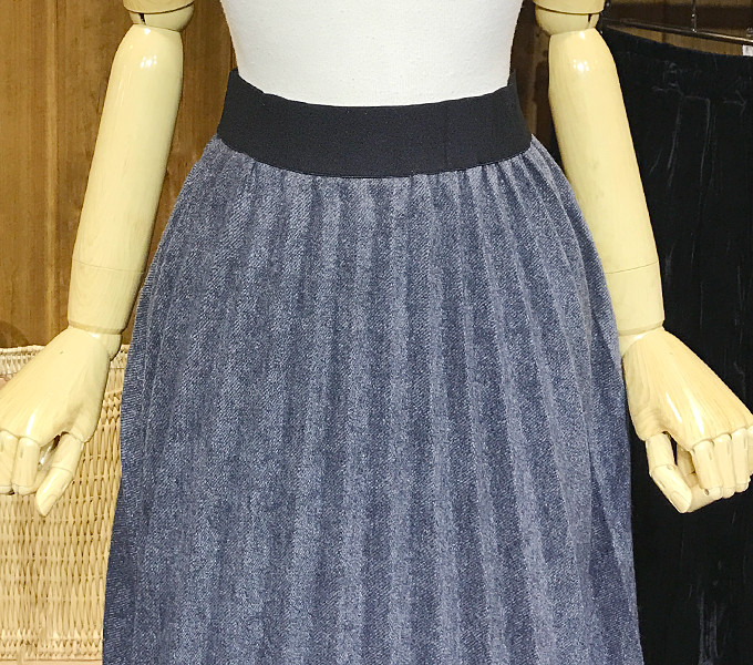 Woolen Pleats Long Skirt Winter Fall Bending Brush