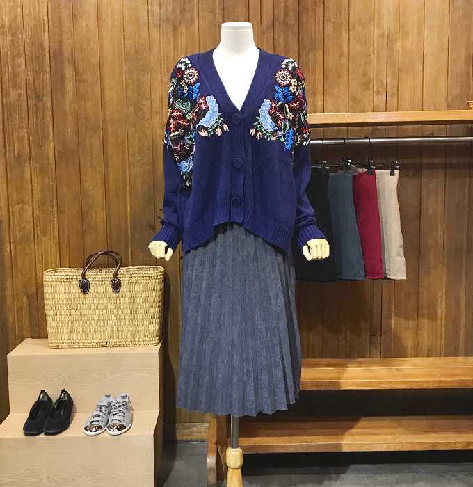 Woolen Pleats Long Skirt Winter Fall Bending Brush