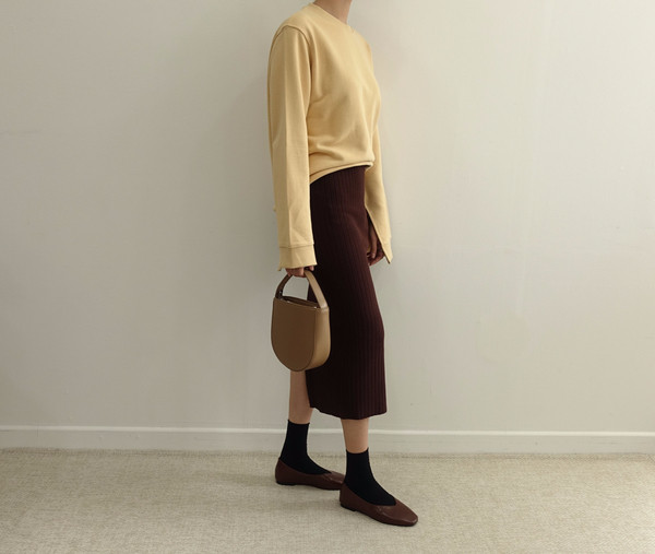 Goliath knit long skirt 3col skirt slim H line ben