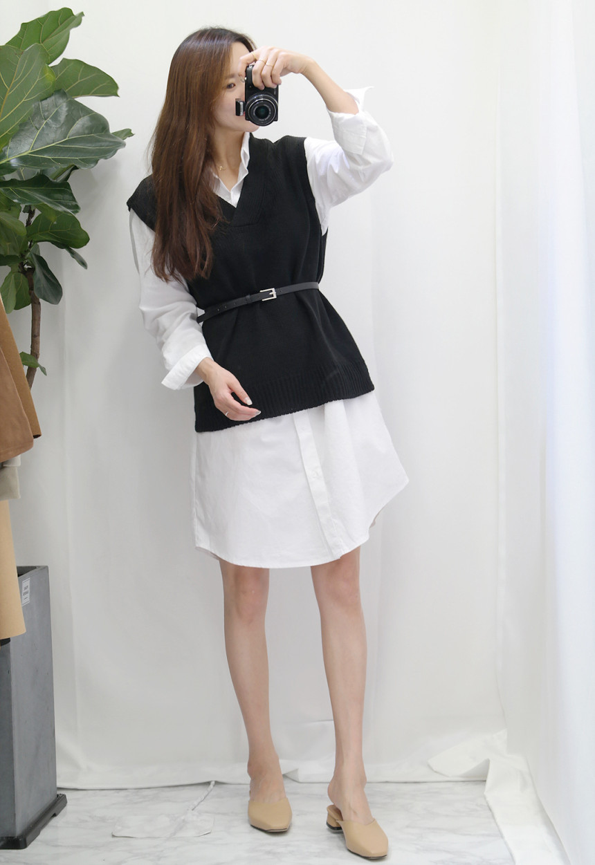 White long-sleeved shirt Comfortable fit DECODY Wo