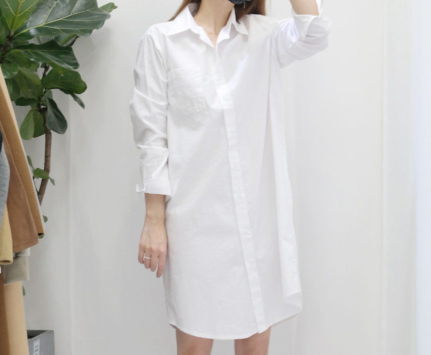 White long-sleeved shirt Comfortable fit DECODY Wo