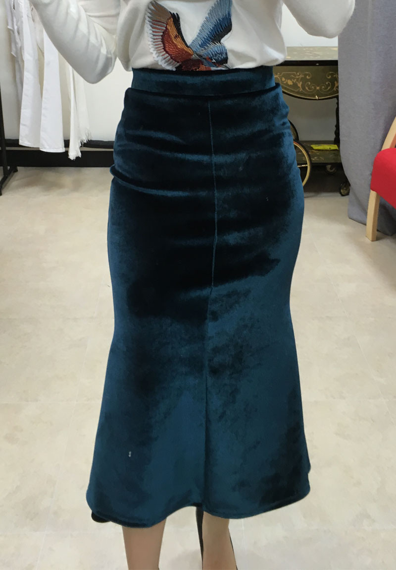 Velvet Mermaid Long Skirt Skirt Formal Style Uniqu