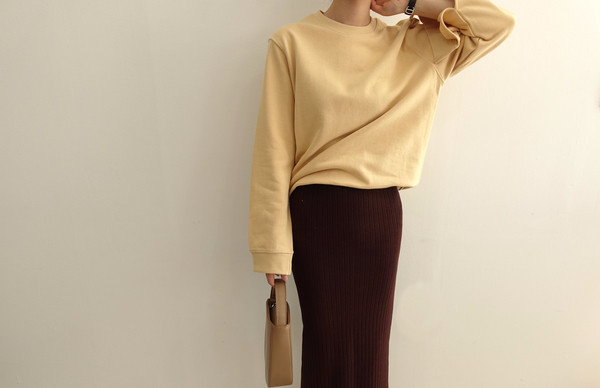 Goliath knit long skirt 3col skirt slim H line ben