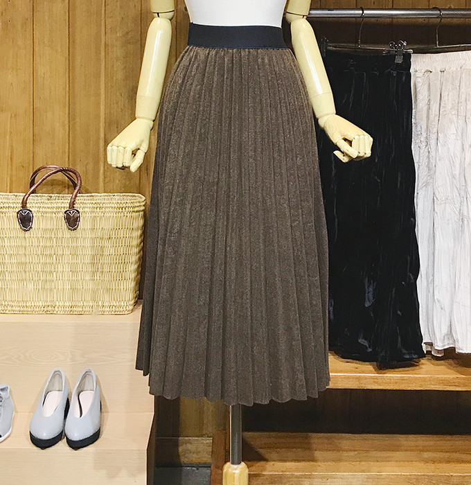 Woolen Pleats Long Skirt Winter Fall Bending Brush