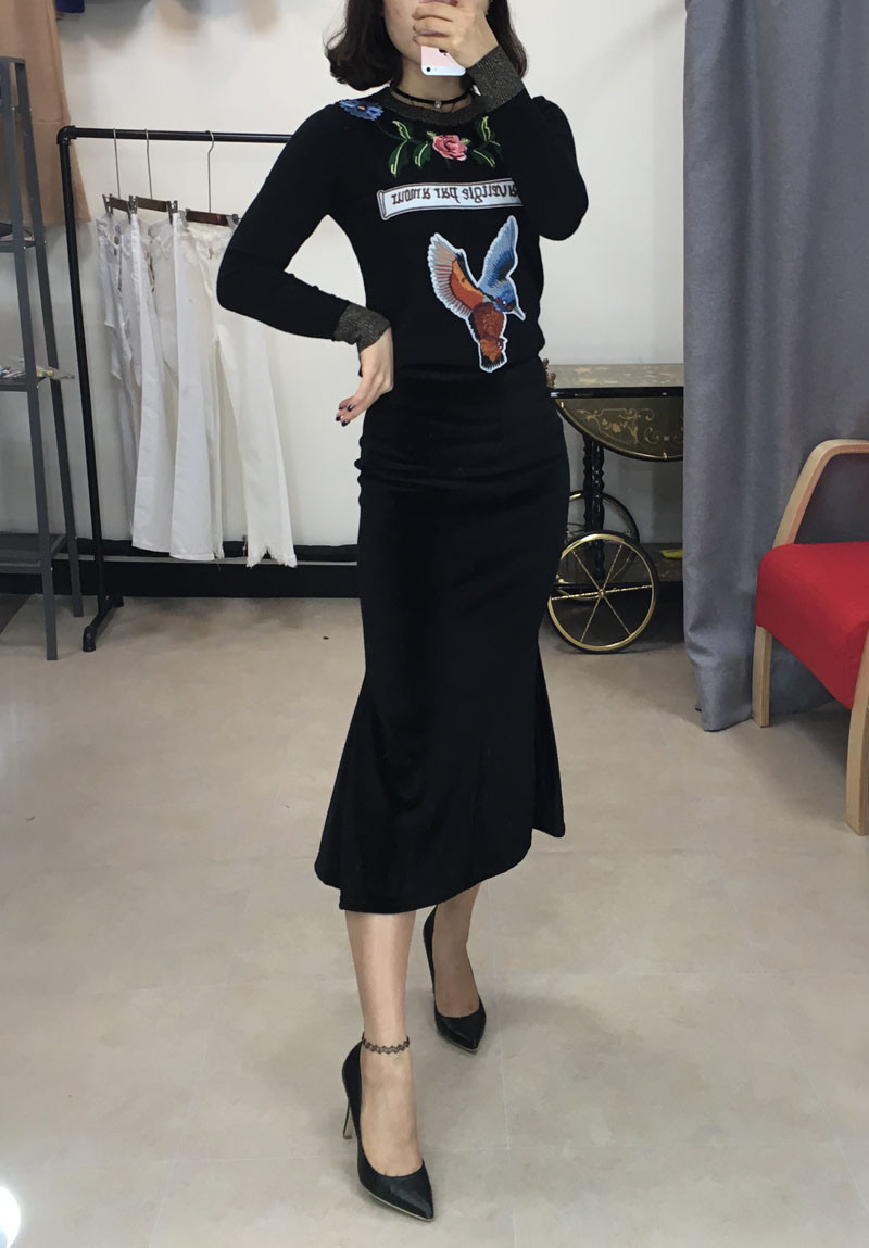 Velvet Mermaid Long Skirt Skirt Formal Style Uniqu