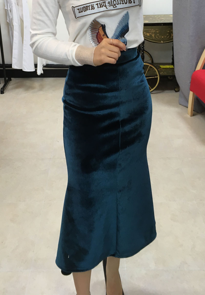 Velvet Mermaid Long Skirt Skirt Formal Style Uniqu