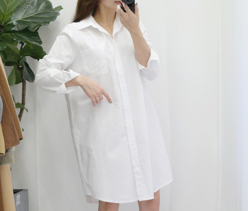 White long-sleeved shirt Comfortable fit DECODY Wo