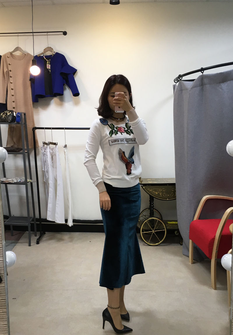 Velvet Mermaid Long Skirt Skirt Formal Style Uniqu