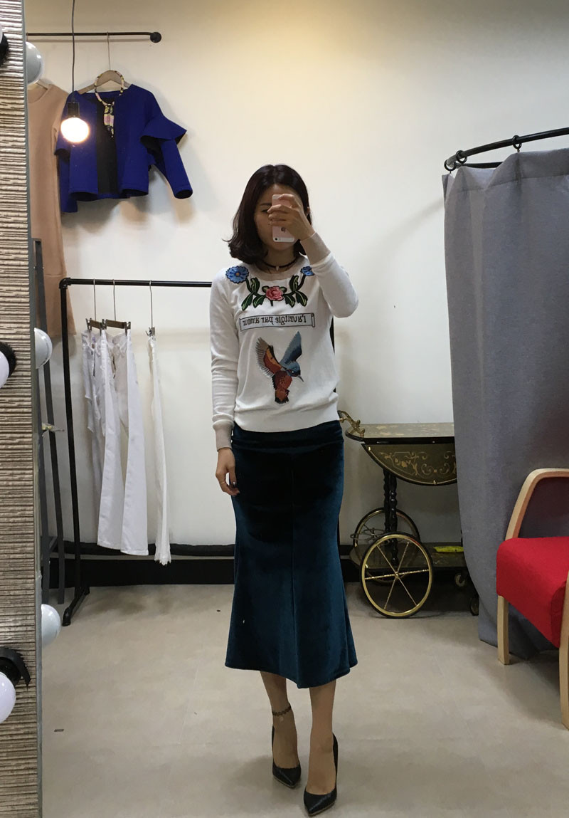 Velvet Mermaid Long Skirt Skirt Formal Style Uniqu
