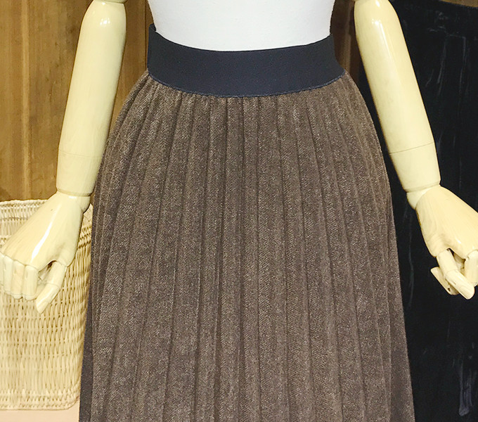 Woolen Pleats Long Skirt Winter Fall Bending Brush