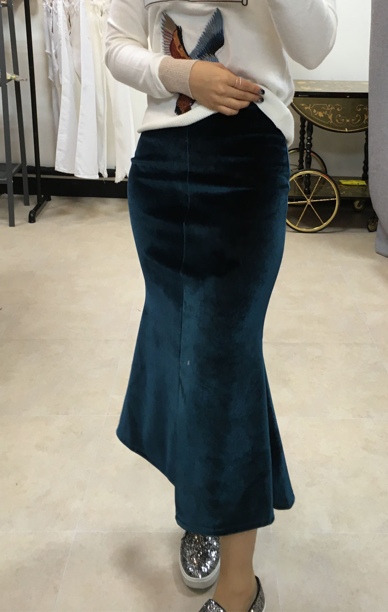 Velvet Mermaid Long Skirt Skirt Formal Style Uniqu