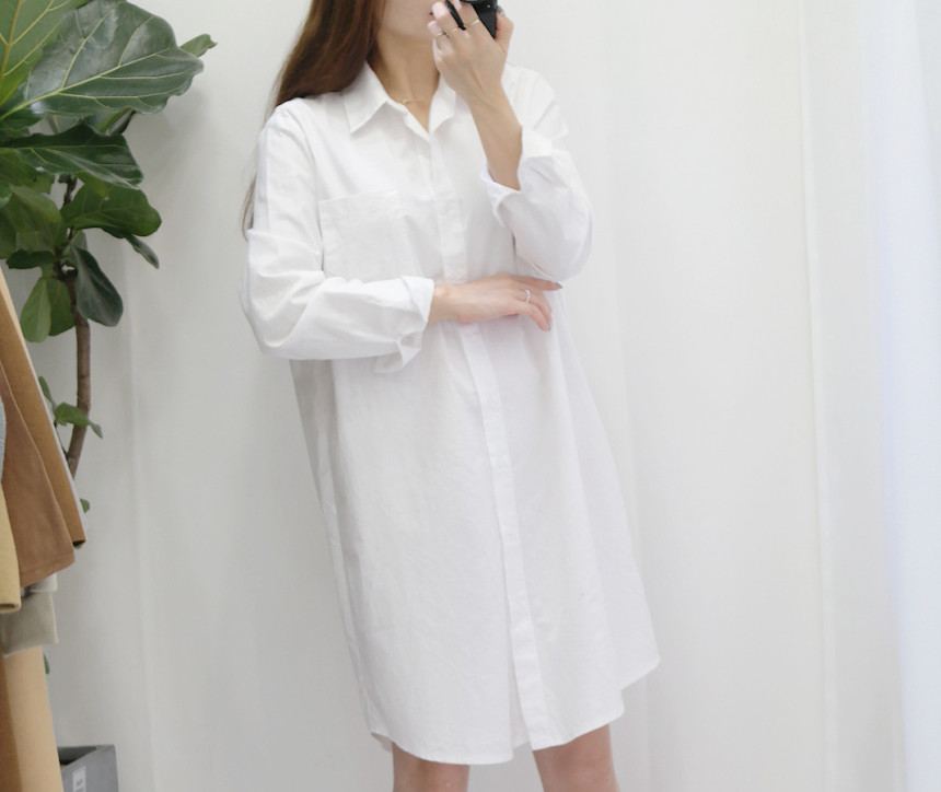 White long-sleeved shirt Comfortable fit DECODY Wo