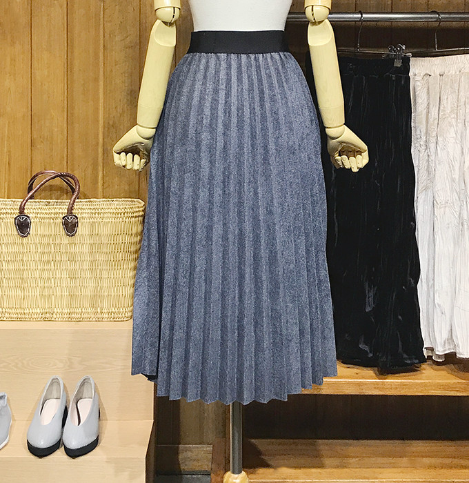 Woolen Pleats Long Skirt Winter Fall Bending Brush