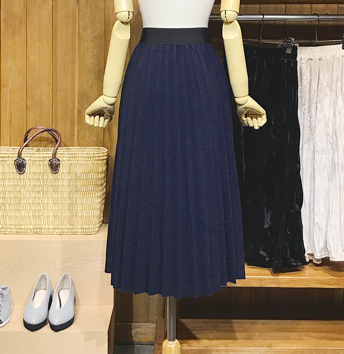 Woolen Pleats Long Skirt Winter Fall Bending Brush