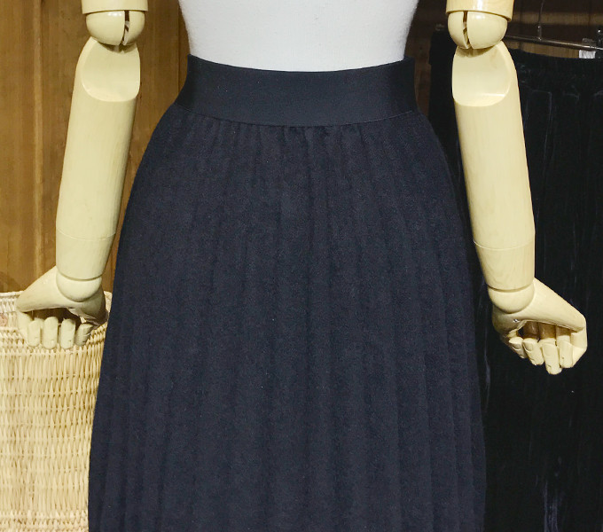 Woolen Pleats Long Skirt Winter Fall Bending Brush