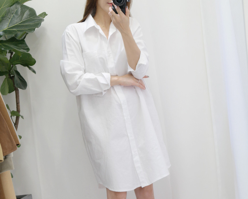 White long-sleeved shirt Comfortable fit DECODY Wo