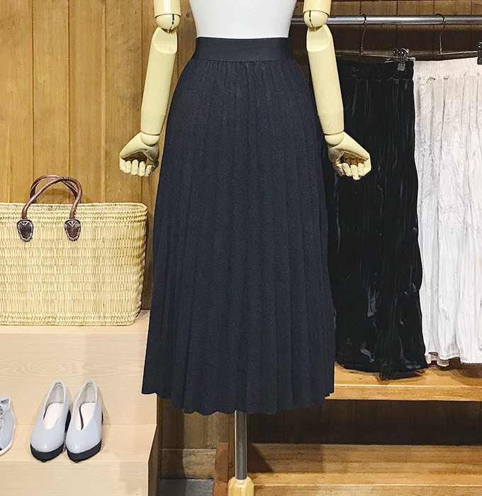 Woolen Pleats Long Skirt Winter Fall Bending Brush