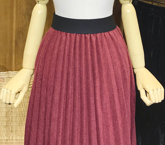 Woolen Pleats Long Skirt Winter Fall Bending Brush