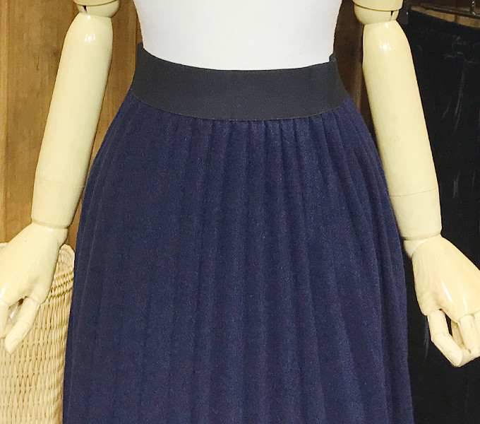 Woolen Pleats Long Skirt Winter Fall Bending Brush