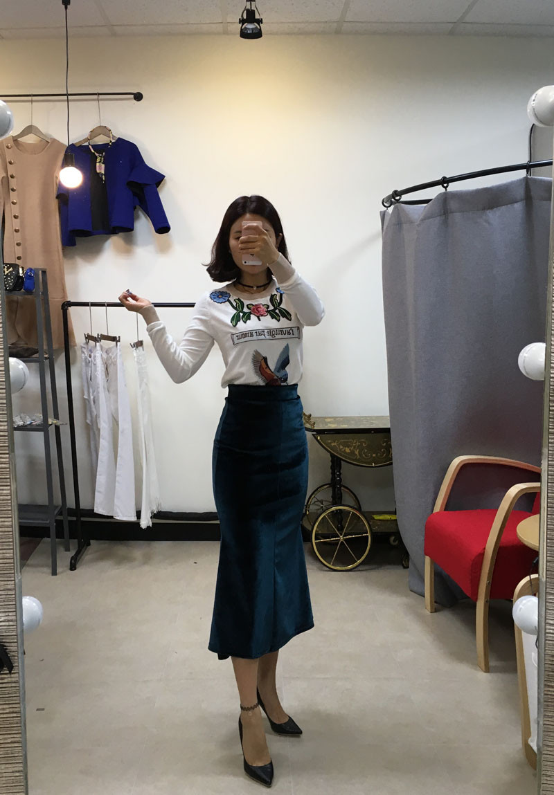Velvet Mermaid Long Skirt Skirt Formal Style Uniqu