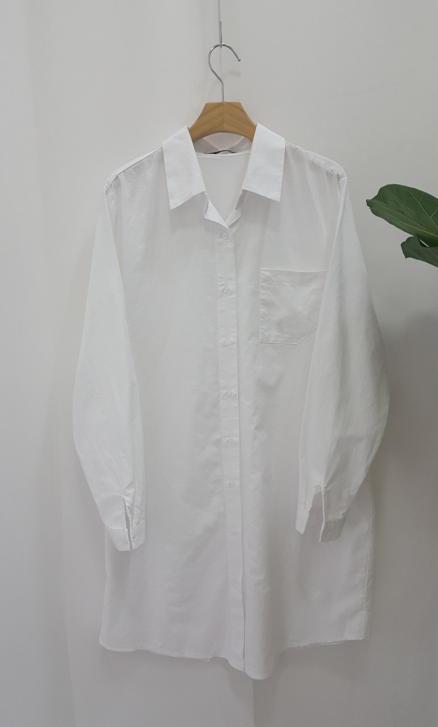 White long-sleeved shirt Comfortable fit DECODY Wo