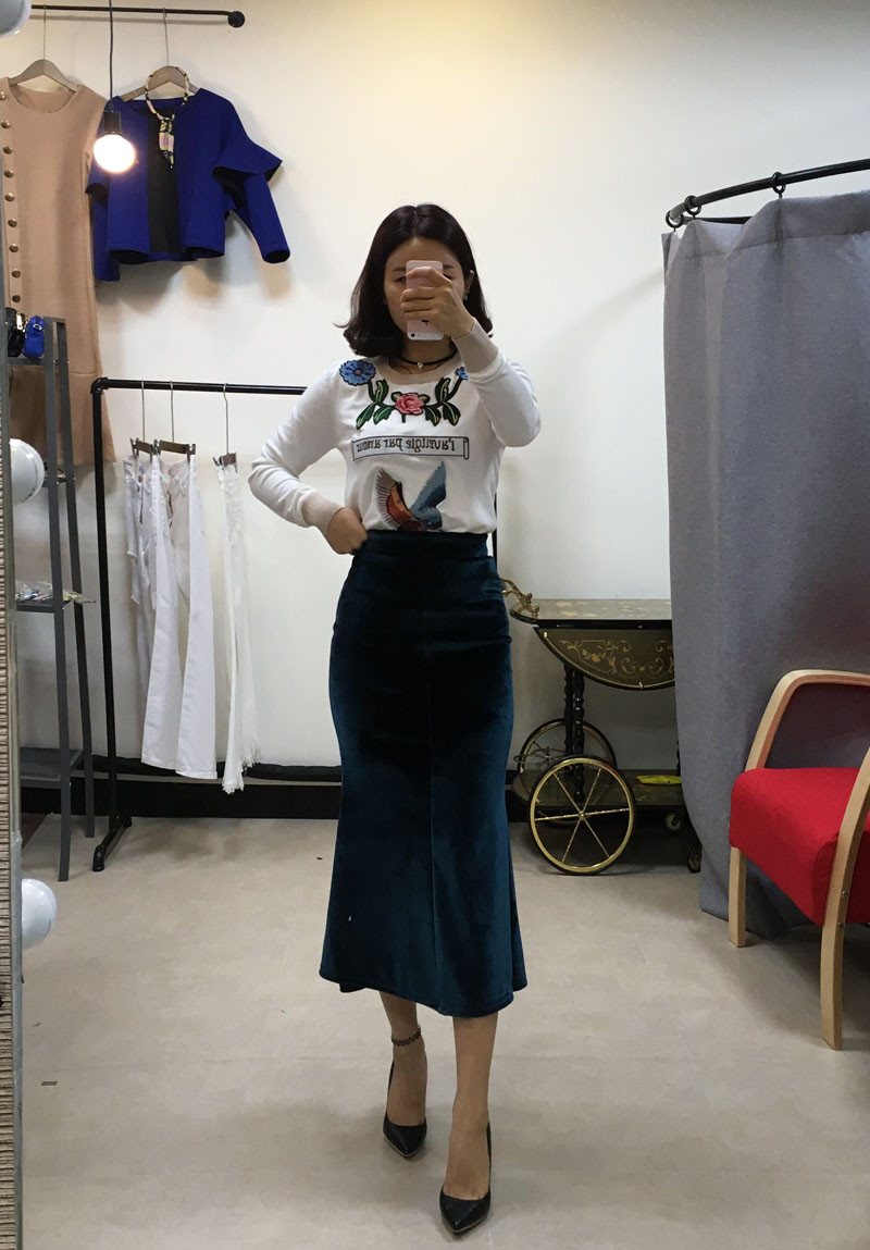 Velvet Mermaid Long Skirt Skirt Formal Style Uniqu