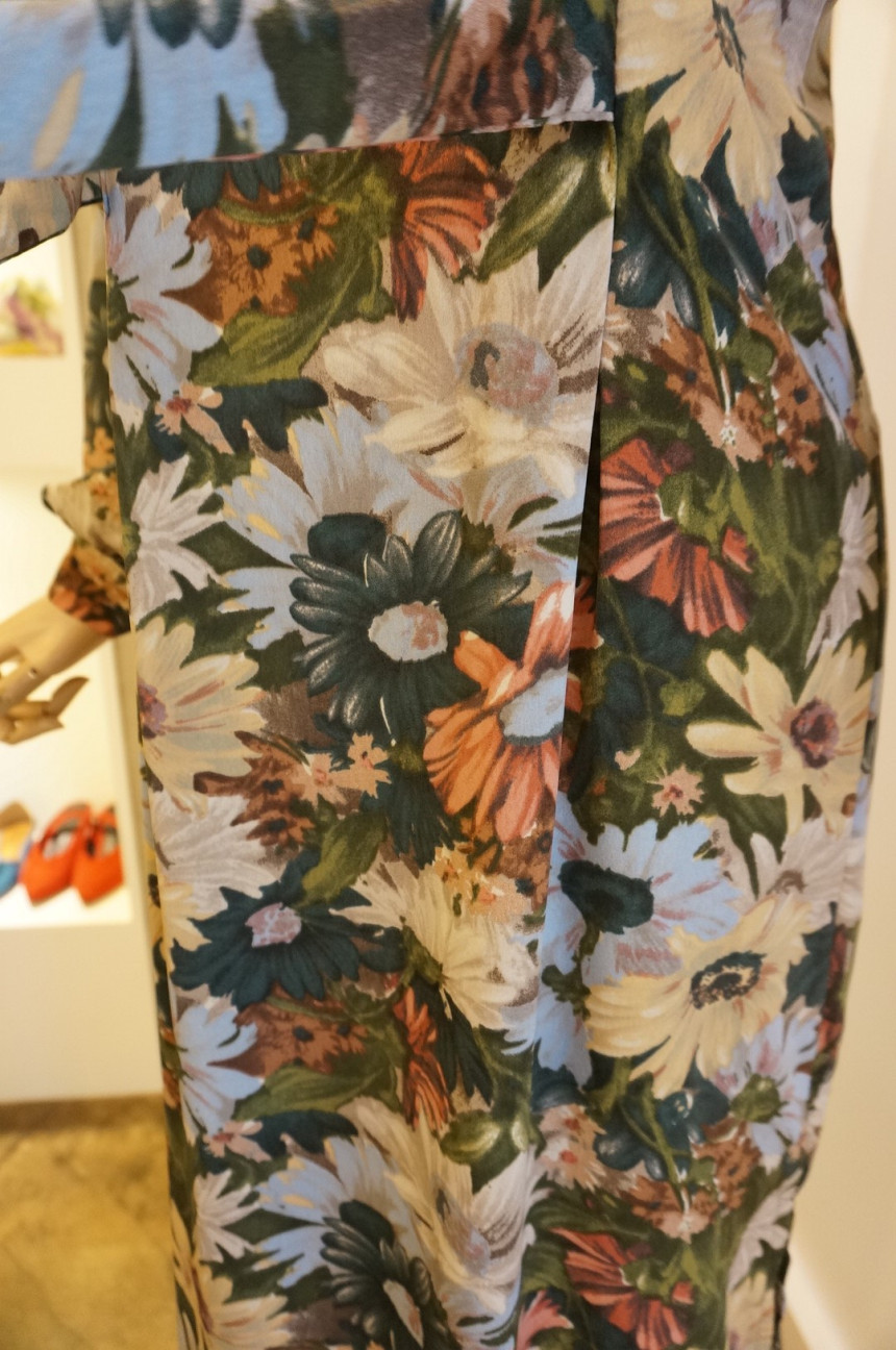 New Women Dress Feminine Flower Dress ootd Silky l