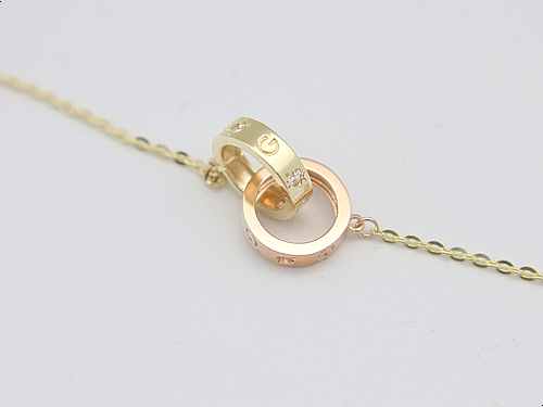 Lovely pink yellow necklace 14k ring 14k couple 14