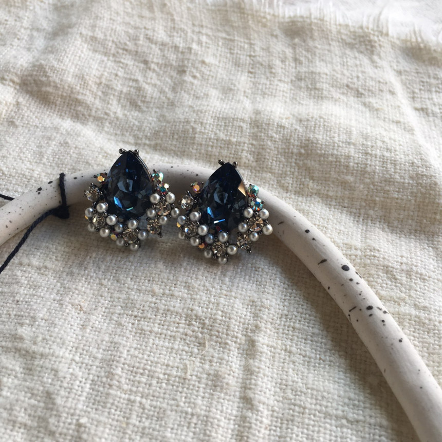 Twinkle Swarovski Pearl Earrings 3color Elegant to