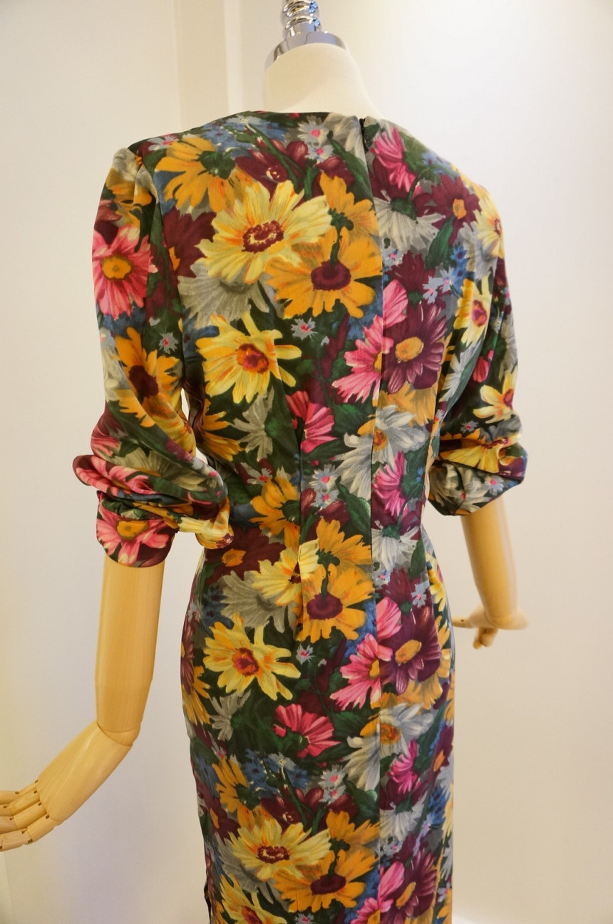 New Women Dress Feminine Flower Dress ootd Silky l