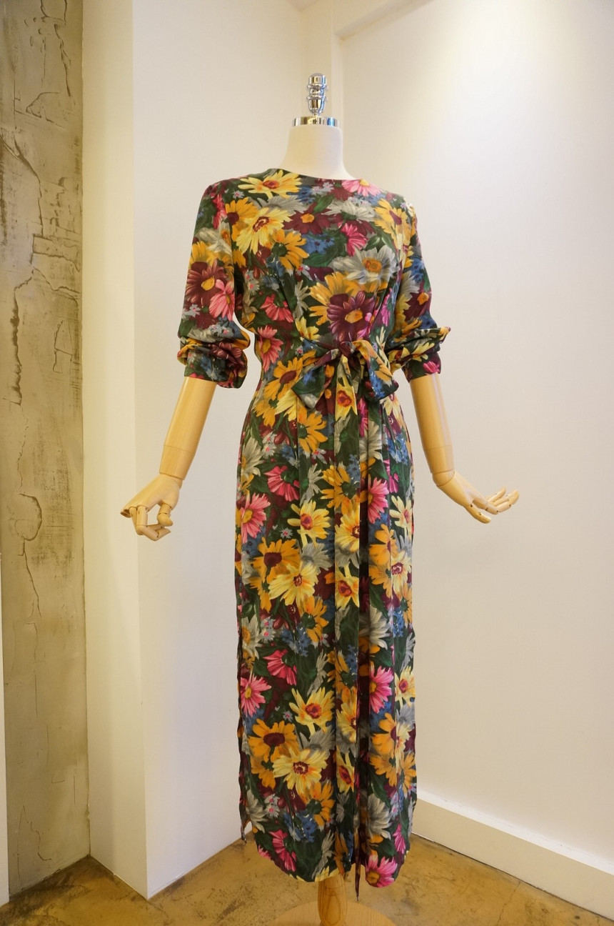 New Women Dress Feminine Flower Dress ootd Silky l