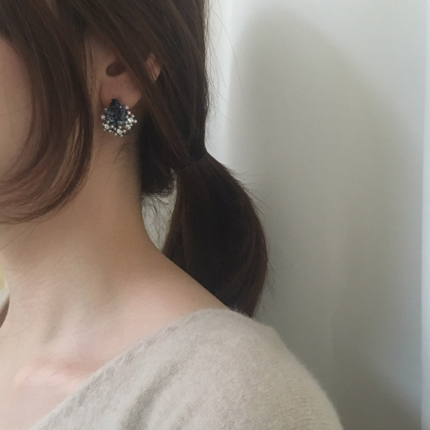 Twinkle Swarovski Pearl Earrings 3color Elegant to