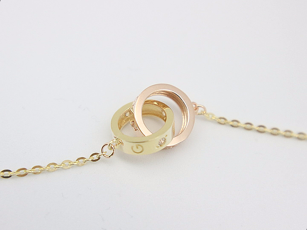 Lovely pink yellow necklace 14k ring 14k couple 14