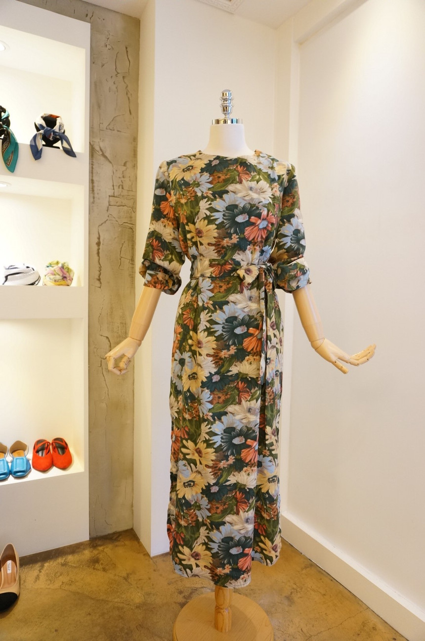 New Women Dress Feminine Flower Dress ootd Silky l