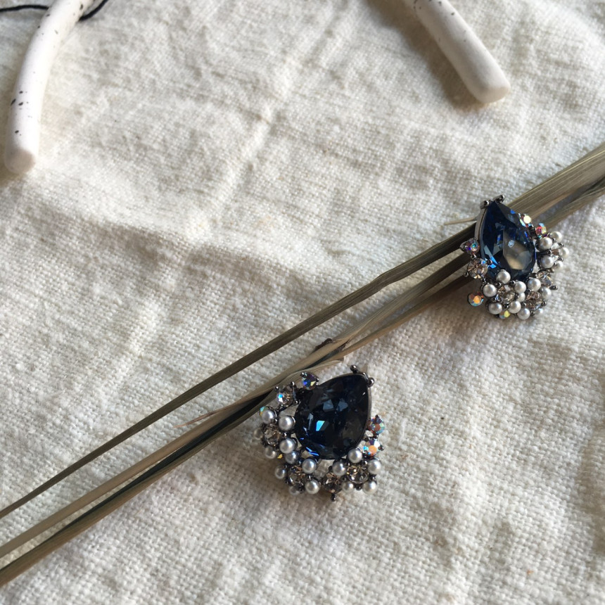 Twinkle Swarovski Pearl Earrings 3color Elegant to