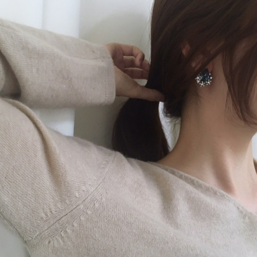 Twinkle Swarovski Pearl Earrings 3color Elegant to