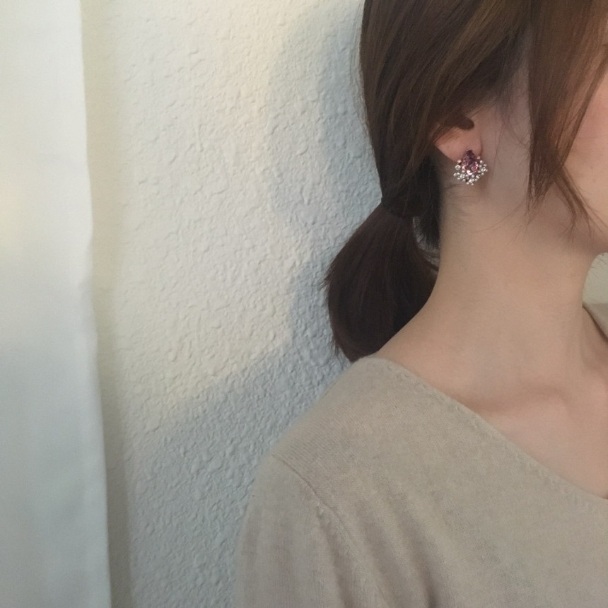 Twinkle Swarovski Pearl Earrings 3color Elegant to