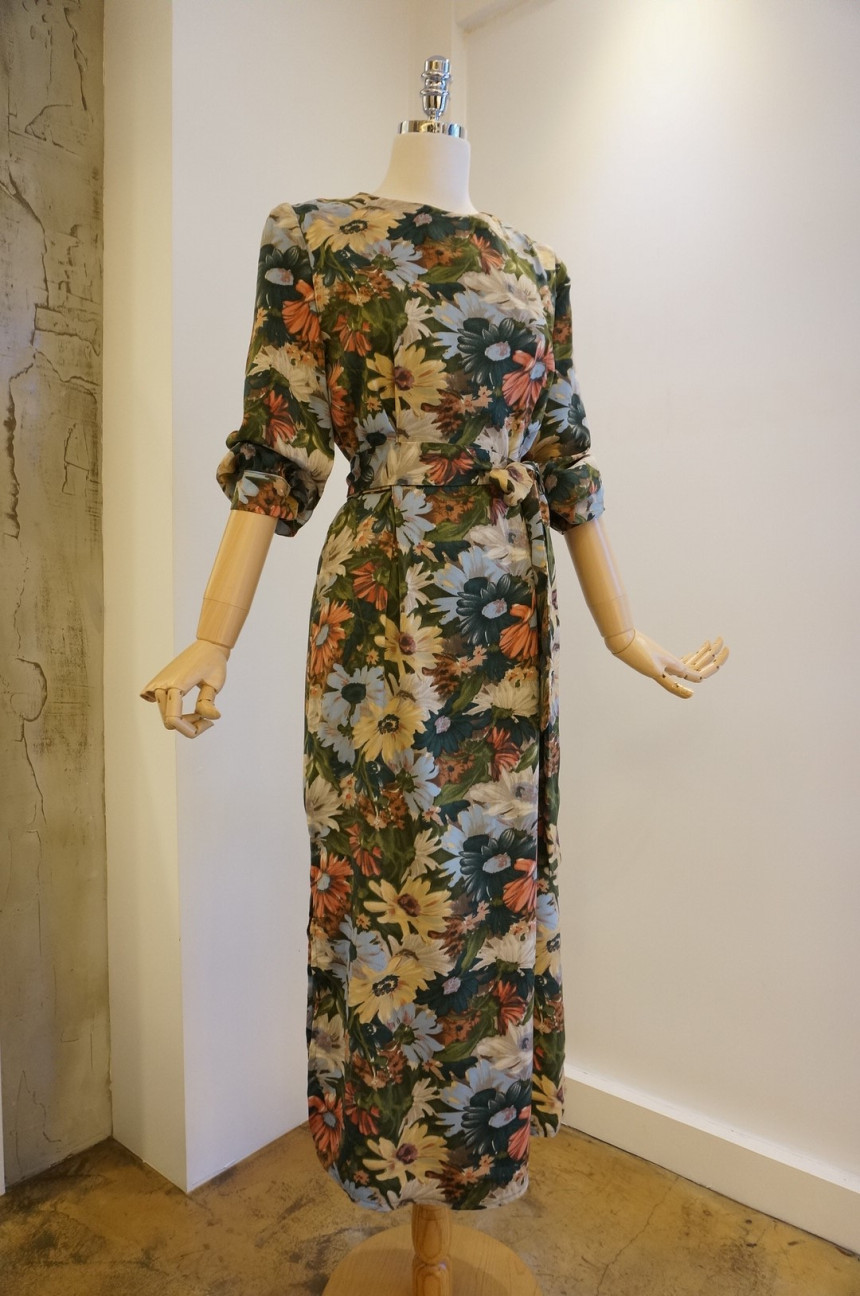 New Women Dress Feminine Flower Dress ootd Silky l