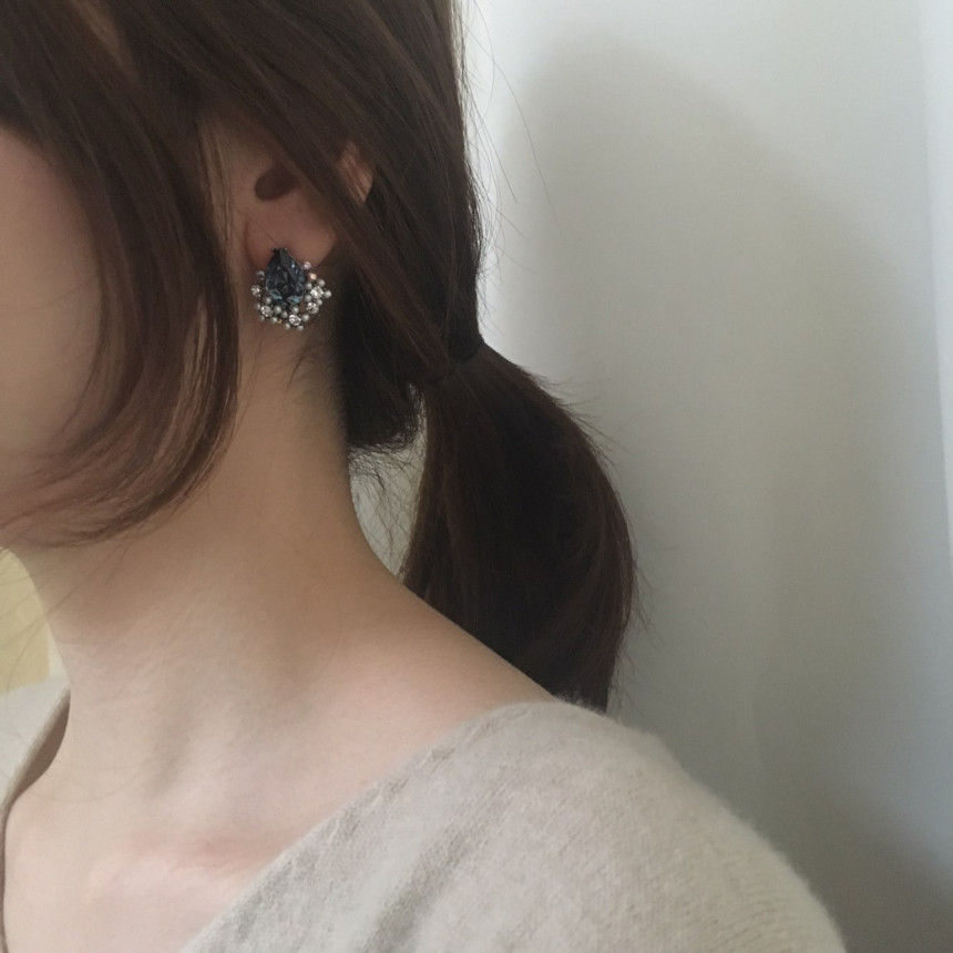 Twinkle Swarovski Pearl Earrings 3color Elegant to