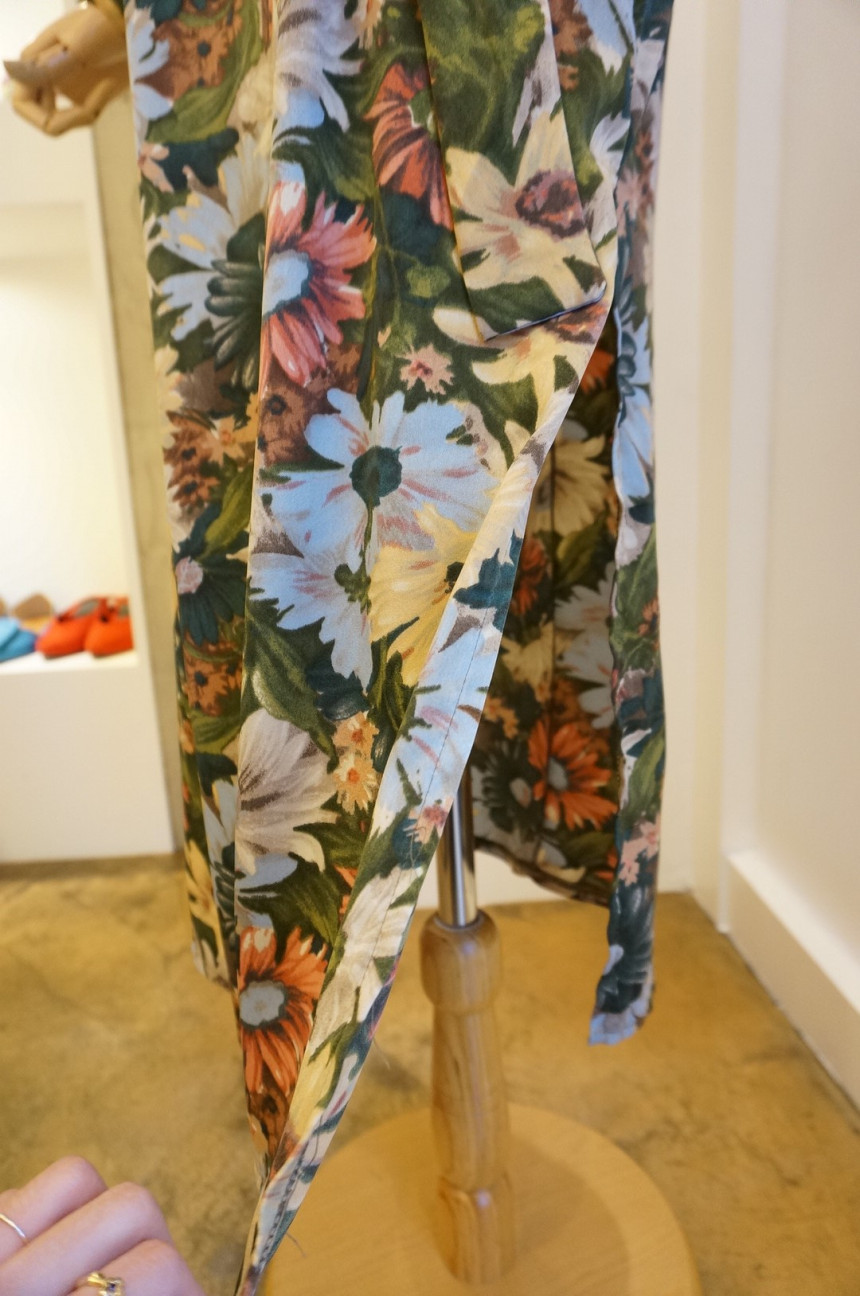 New Women Dress Feminine Flower Dress ootd Silky l